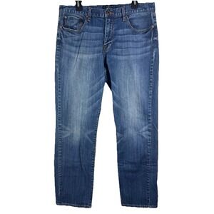 LUCKY BRAND 221 Mens Original Straight Blue Denim JEANS - 36W 32L ACTUAL 36x31.5